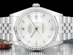 Rolex Datejust 36 Argento Jubilee 16234 Silver Lining Diamanti 